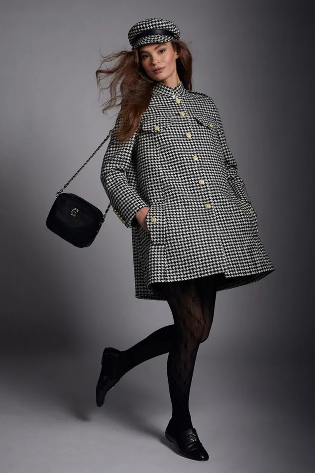 Women Highbury Cape Coat Houndstooth Holland Cooper Tailoring