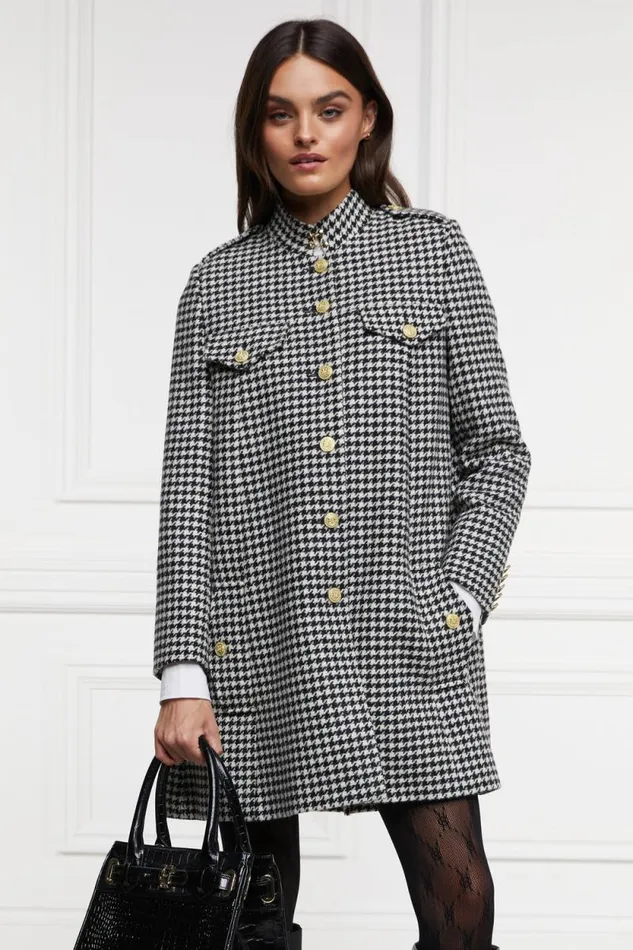Women Highbury Cape Coat Houndstooth Holland Cooper Tailoring