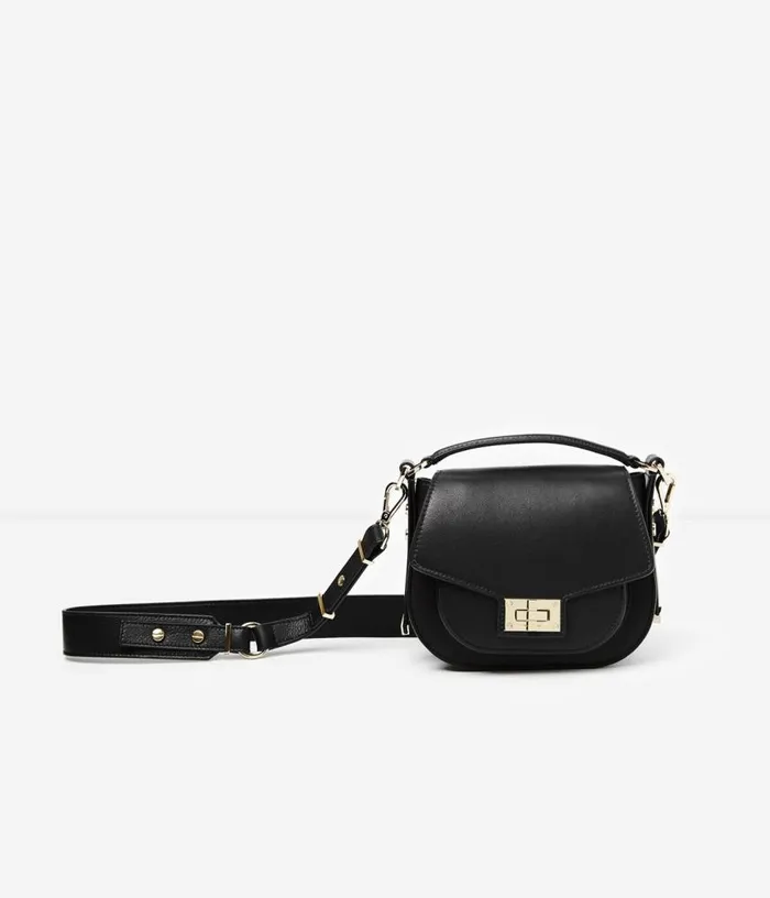Women Hobo Mini Leather Bag In Black THE KOOPLES Bags