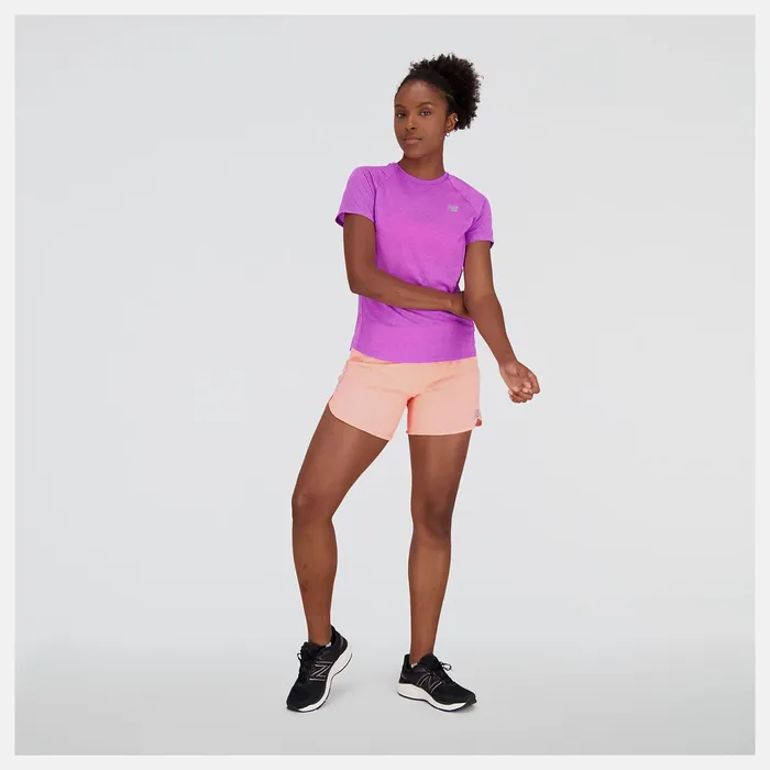 Women Impact Run Short Sleeve Cosmic Rose Heather New Balance Shirts Women Impact Run Short Sleeve Cosmic Rose Heather New Balance Shirts