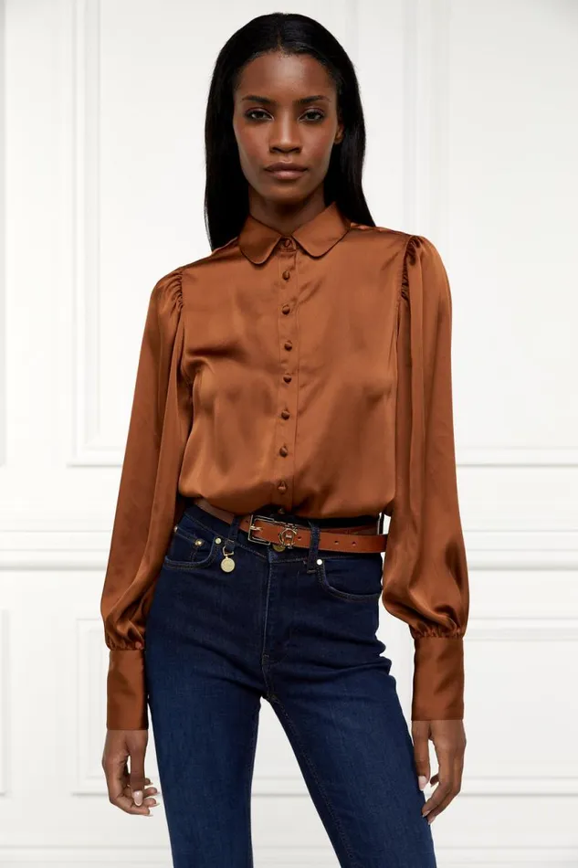 Women Isla Satin Shirt Copper Holland Cooper Shirts and Blouses