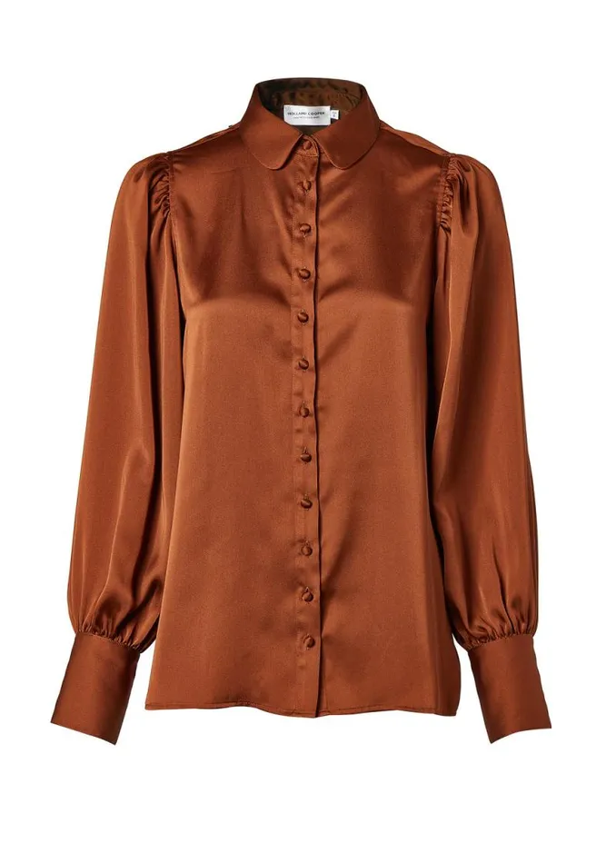 Women Isla Satin Shirt Copper Holland Cooper Shirts and Blouses Women Isla Satin Shirt Copper Holland Cooper Shirts and Blouses
