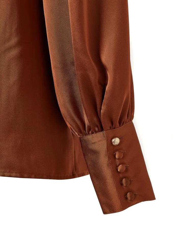Women Isla Satin Shirt Copper Holland Cooper Shirts and Blouses Women Isla Satin Shirt Copper Holland Cooper Shirts and Blouses