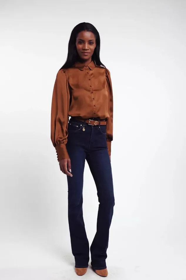 Women Isla Satin Shirt Copper Holland Cooper Shirts and Blouses Women Isla Satin Shirt Copper Holland Cooper Shirts and Blouses
