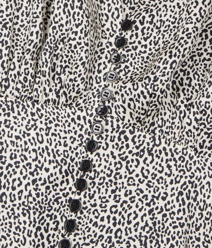 Women Ivory And Black Leopard Print Short Dress With Buttons THE KOOPLES Dresses and Jumpsuits Women Ivory And Black Leopard Print Short Dress With Buttons THE KOOPLES Dresses and Jumpsuits