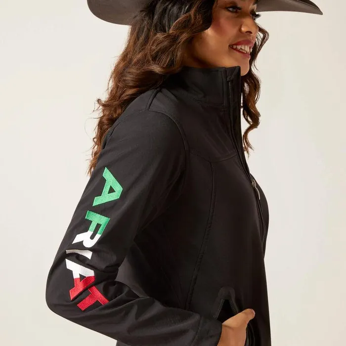 Women Jackets and Vests Ariat Classic Team Softshell Brand Jacket Mex Black Women Jackets and Vests Ariat Classic Team Softshell Brand Jacket Mex Black