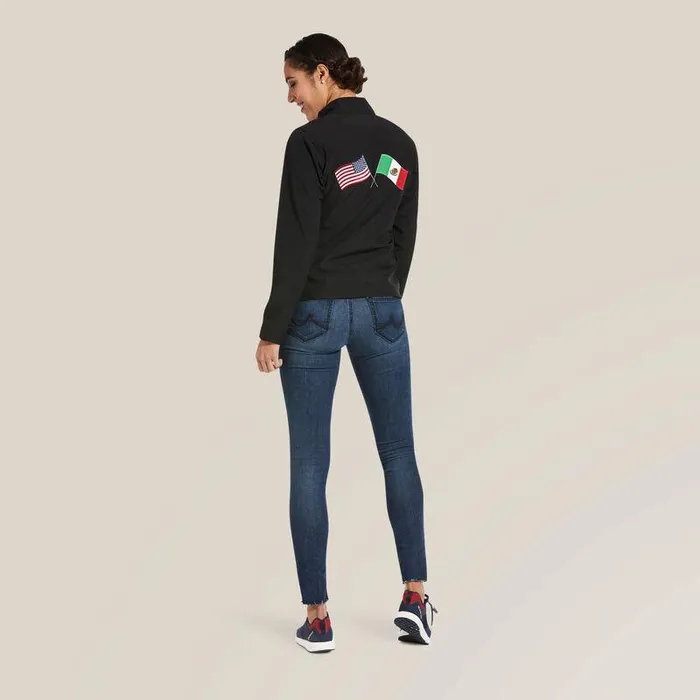 Women Jackets and Vests Ariat Classic Team USAMEX Softshell Jacket Black Women Jackets and Vests Ariat Classic Team USAMEX Softshell Jacket Black