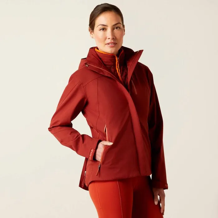 Women Jackets and Vests Ariat Coastal Waterproof Jacket Fired Brick