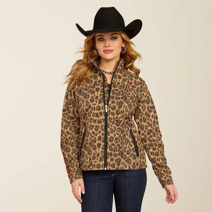 Women Jackets and Vests Ariat New Team Softshell Print Jacket Lila Leopard