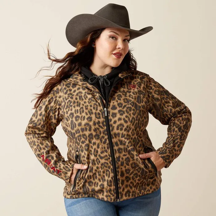 Women Jackets and Vests Ariat New Team Softshell Print Jacket Lila Leopard Women Jackets and Vests Ariat New Team Softshell Print Jacket Lila Leopard