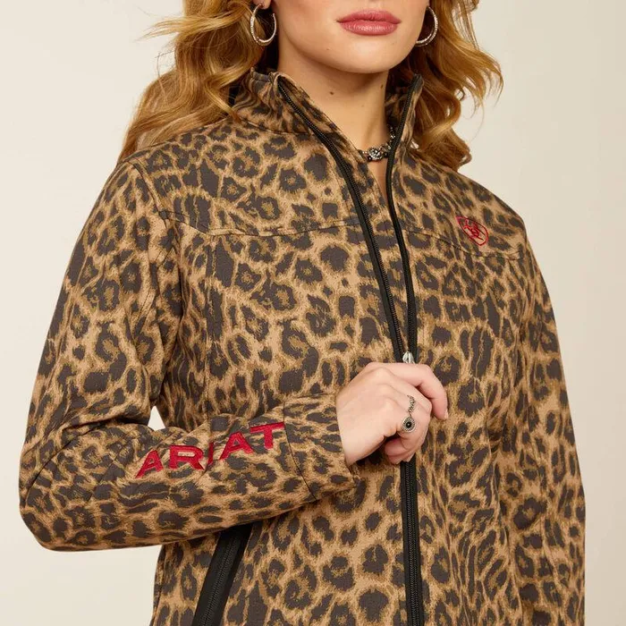 Women Jackets and Vests Ariat New Team Softshell Print Jacket Lila Leopard Women Jackets and Vests Ariat New Team Softshell Print Jacket Lila Leopard