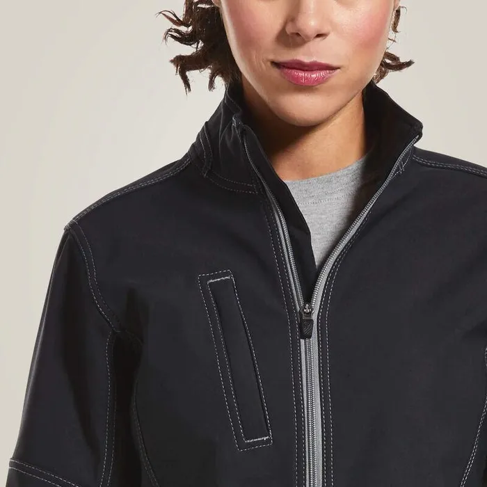 Women Jackets and Vests Ariat Rebar Stretch Canvas Softshell Jacket Black Women Jackets and Vests Ariat Rebar Stretch Canvas Softshell Jacket Black