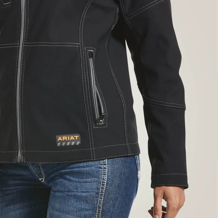 Women Jackets and Vests Ariat Rebar Stretch Canvas Softshell Jacket Black Women Jackets and Vests Ariat Rebar Stretch Canvas Softshell Jacket Black