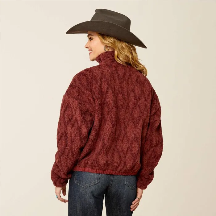 Women Jackets and Vests Ariat Sherpa Blocked Jacket Tonal Port Print Women Jackets and Vests Ariat Sherpa Blocked Jacket Tonal Port Print