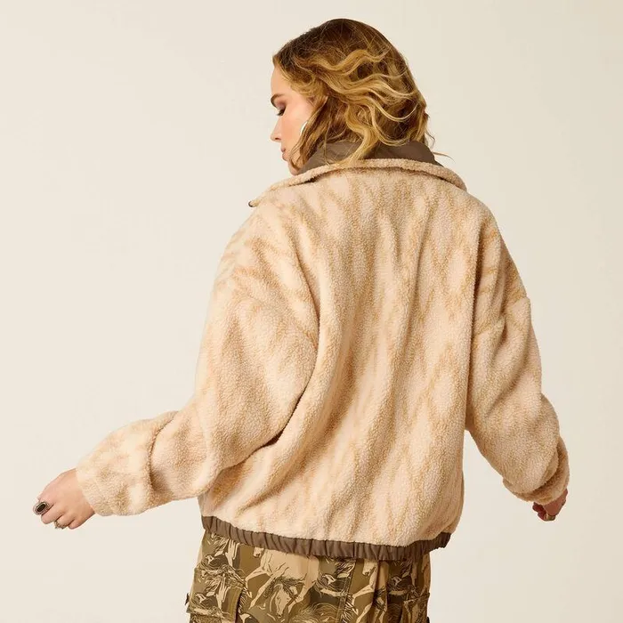 Women Jackets and Vests Ariat Sherpa Blocked Jacket Tonal Sand Print Women Jackets and Vests Ariat Sherpa Blocked Jacket Tonal Sand Print