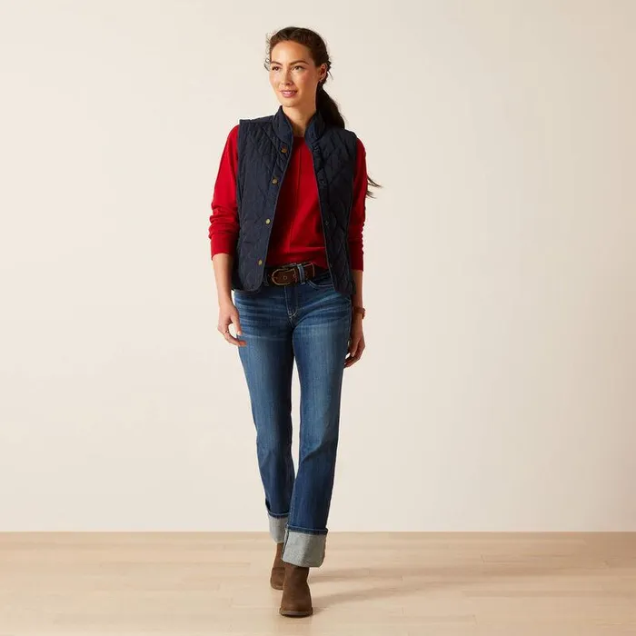Women Jackets and Vests Ariat Woodside Vest Navy Women Jackets and Vests Ariat Woodside Vest Navy
