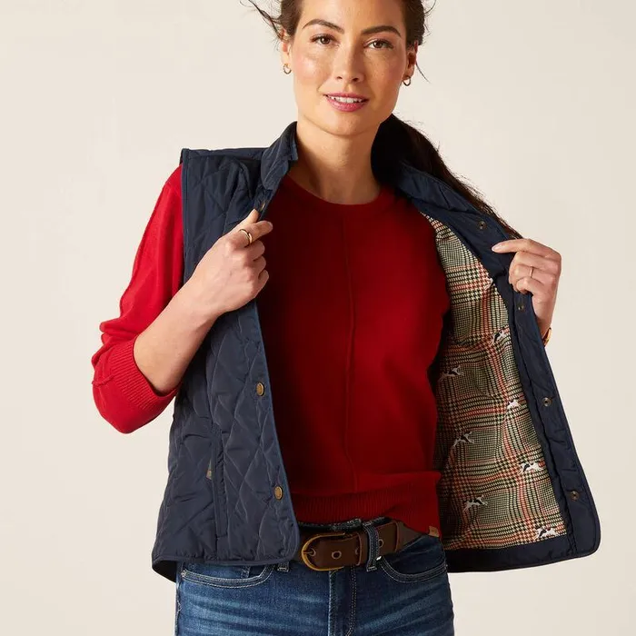 Women Jackets and Vests Ariat Woodside Vest Navy Women Jackets and Vests Ariat Woodside Vest Navy