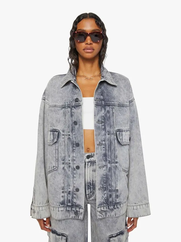 Women Jackets Mother Denim SNACKS The Big Bite Black
