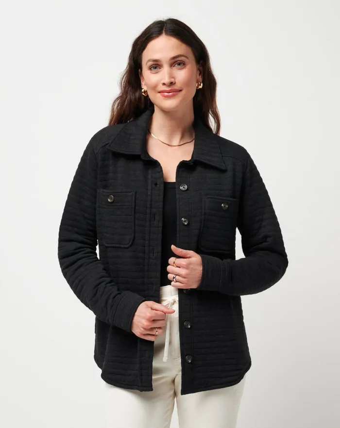 Women Jackets TravisMathew SERENE HORIZON SHACKET Heather Black