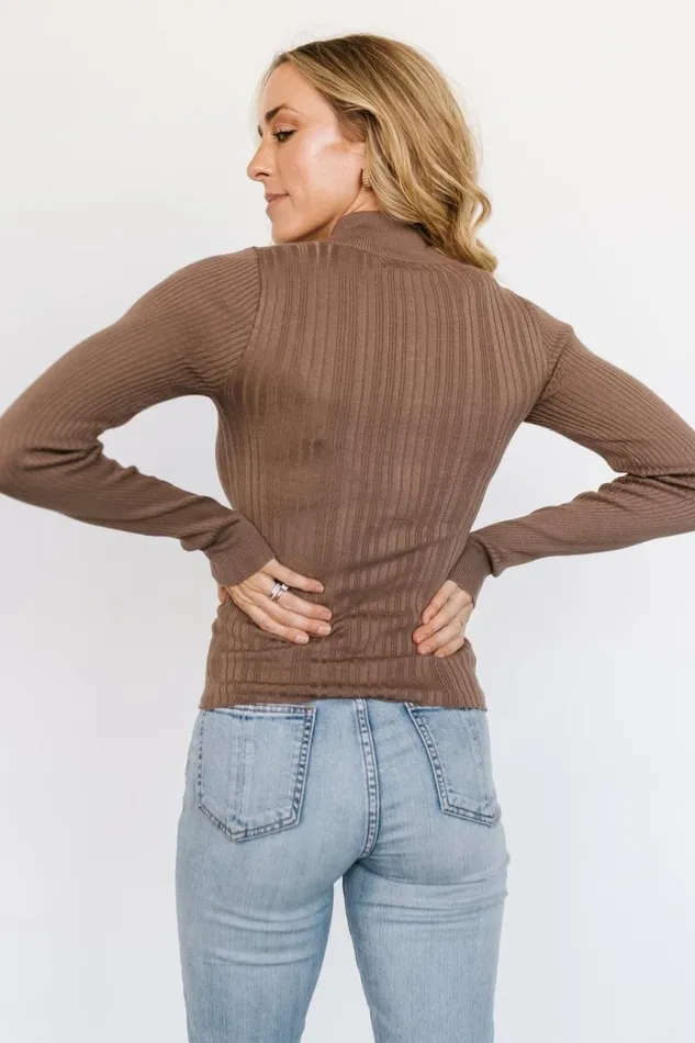 Women Jamison Ribbed Sweater Top Brown Baltic Born Sweaters Women Jamison Ribbed Sweater Top Brown Baltic Born Sweaters