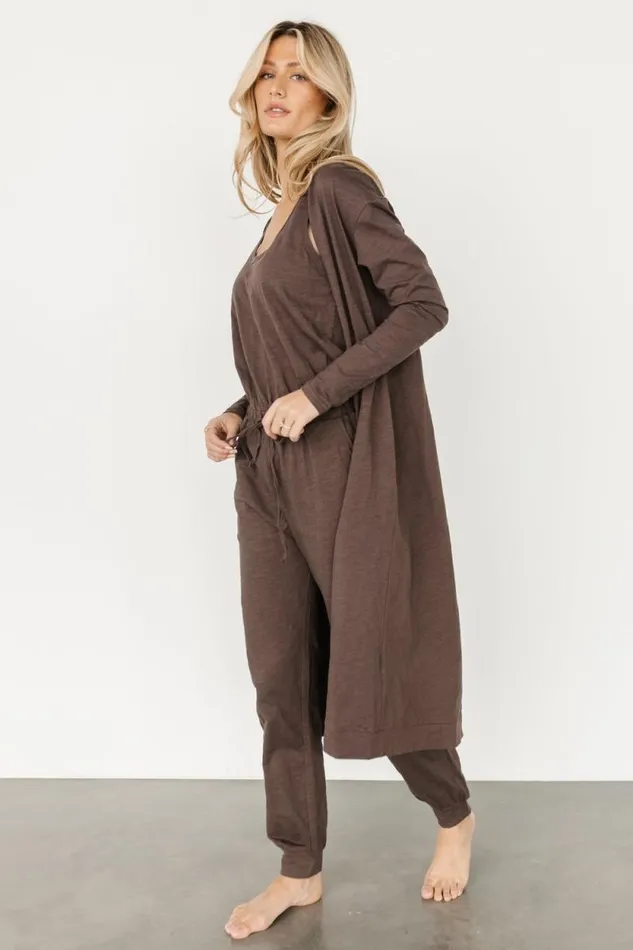 Women Janae Jumpsuit Cardigan Set Mocha Baltic Born Cardigans