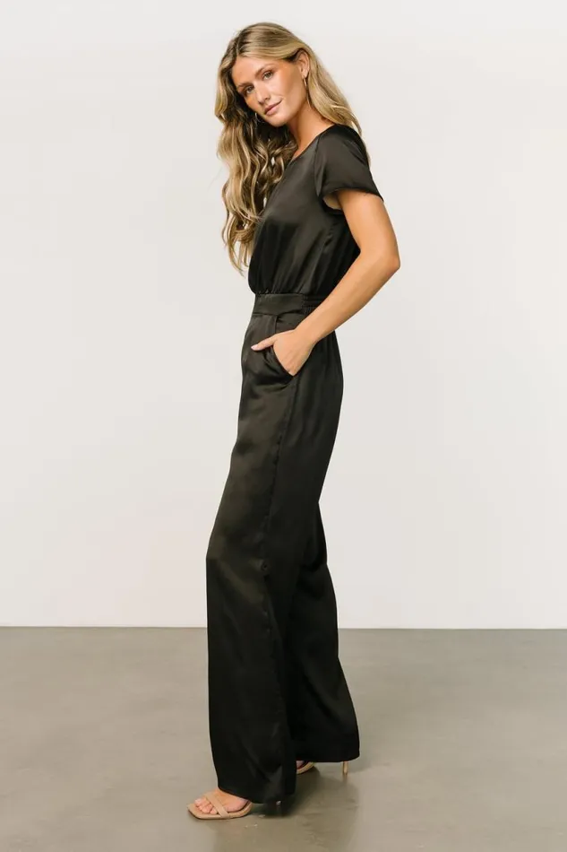Women Jaxton Satin Jumpsuit Black Baltic Born Jumpsuits and Rompers Women Jaxton Satin Jumpsuit Black Baltic Born Jumpsuits and Rompers