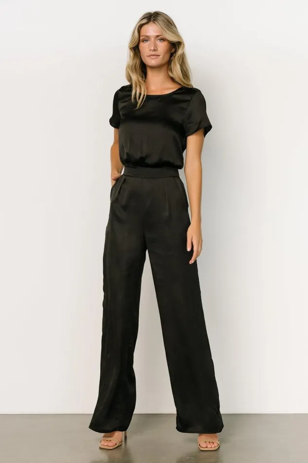 Women Jaxton Satin Jumpsuit Black Baltic Born Jumpsuits and Rompers Women Jaxton Satin Jumpsuit Black Baltic Born Jumpsuits and Rompers