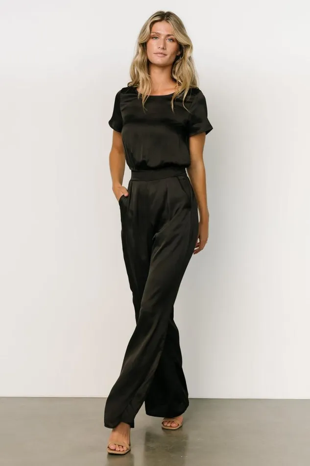 Women Jaxton Satin Jumpsuit Black Baltic Born Jumpsuits and Rompers Women Jaxton Satin Jumpsuit Black Baltic Born Jumpsuits and Rompers