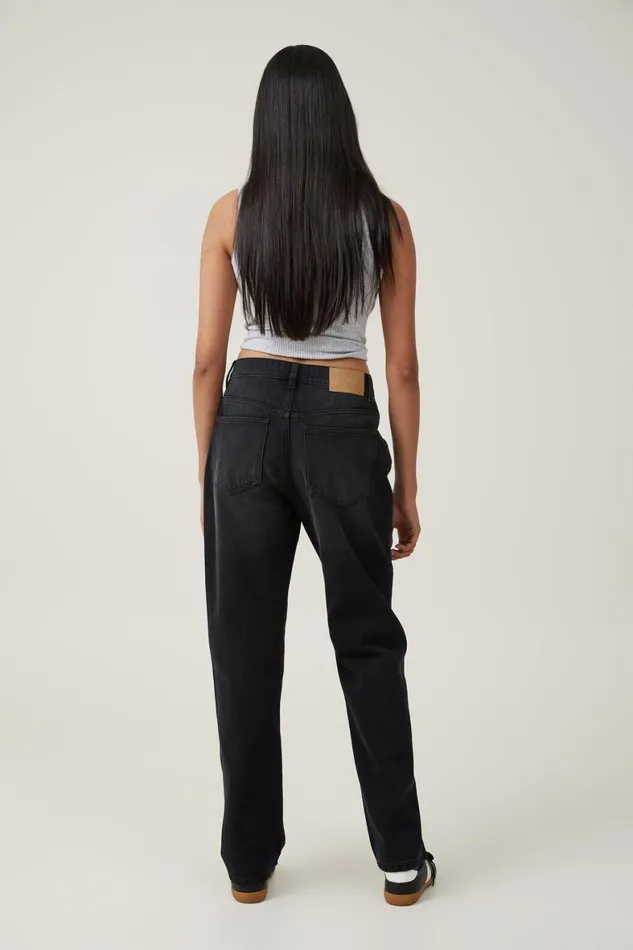 Women Jeans Cotton On Long Straight Jean Black Pepper