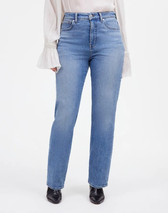 Women Jeans Madewell The Curvy 03990s Straight Jean Rondell Wash