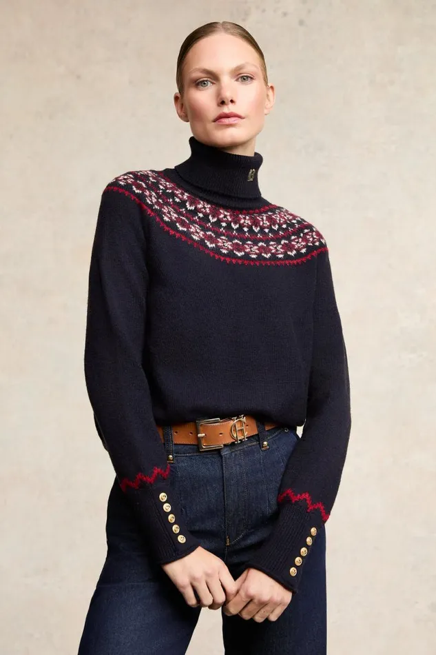 Women Jennifer Roll Neck Knit Ink Navy Holland Cooper Knitwear