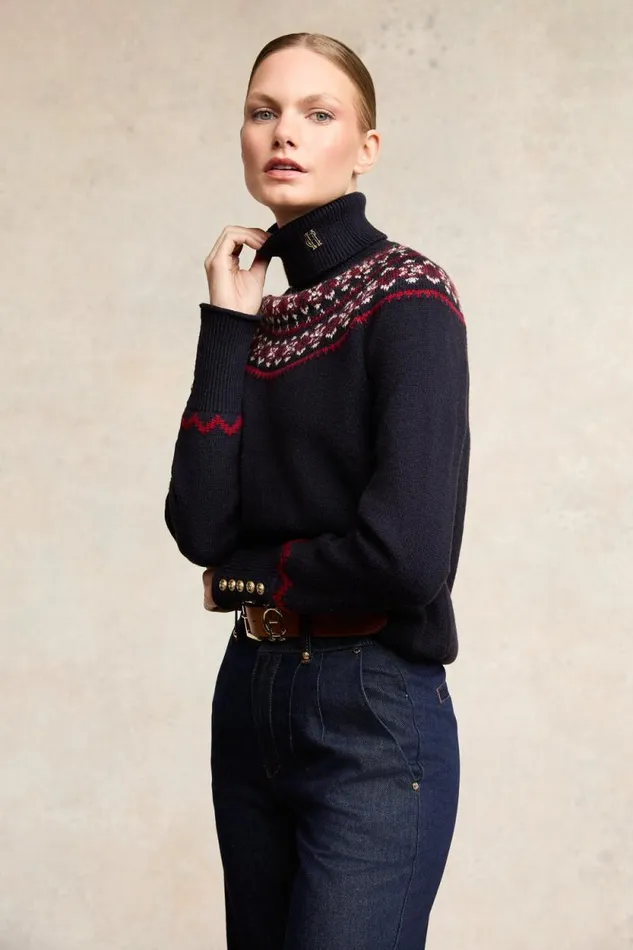 Women Jennifer Roll Neck Knit Ink Navy Holland Cooper Knitwear Women Jennifer Roll Neck Knit Ink Navy Holland Cooper Knitwear