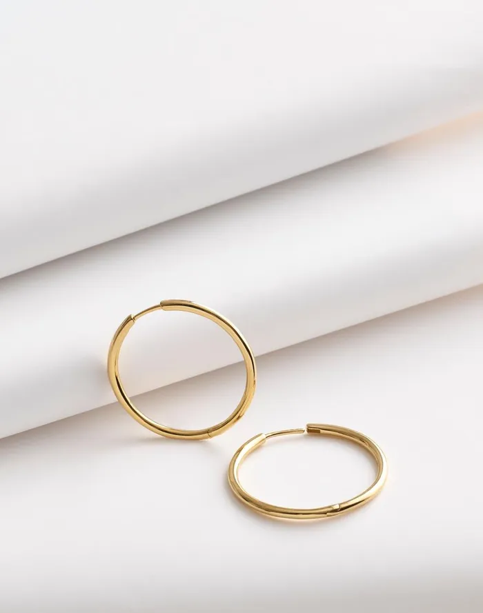 Women Jewelry Madewell DemiFine Large Hoop Earrings 14k Gold