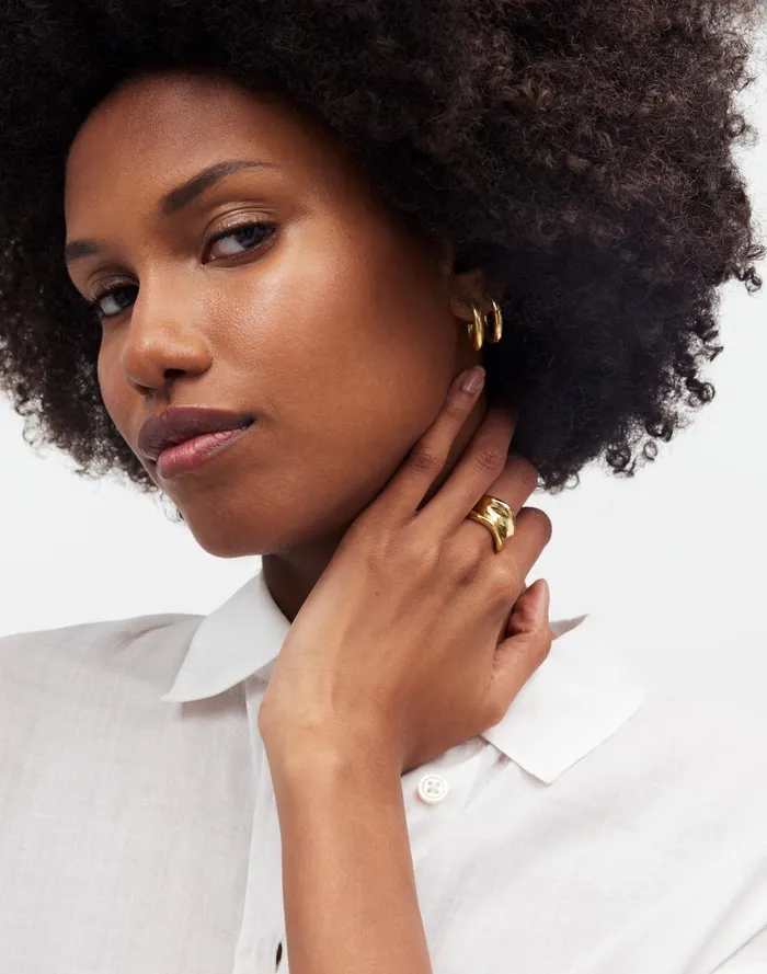 Women Jewelry Madewell Sculpted Ring Pale Gold