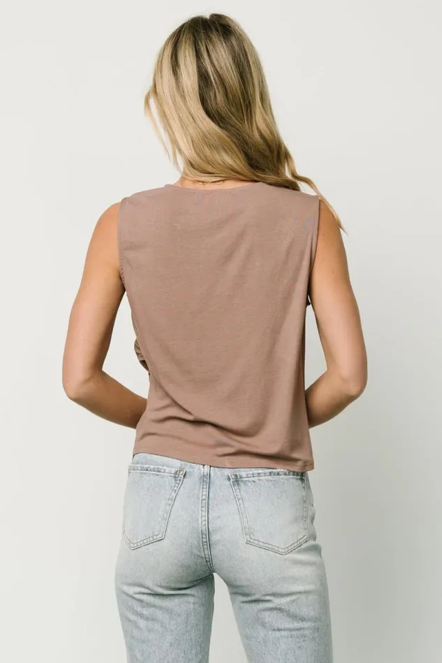Women Jia Ruched Tank Top Light Mocha Baltic Born Blouses and Shirts Women Jia Ruched Tank Top Light Mocha Baltic Born Blouses and Shirts