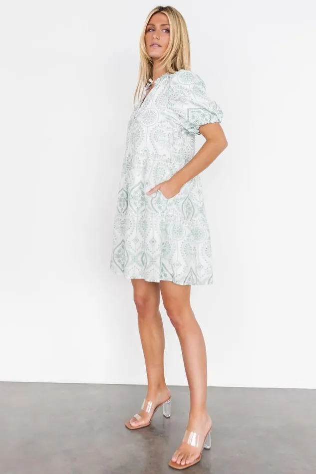 Women Josie Eyelet Babydoll Dress White Sage Baltic Born Short Dresses Women Josie Eyelet Babydoll Dress White Sage Baltic Born Short Dresses