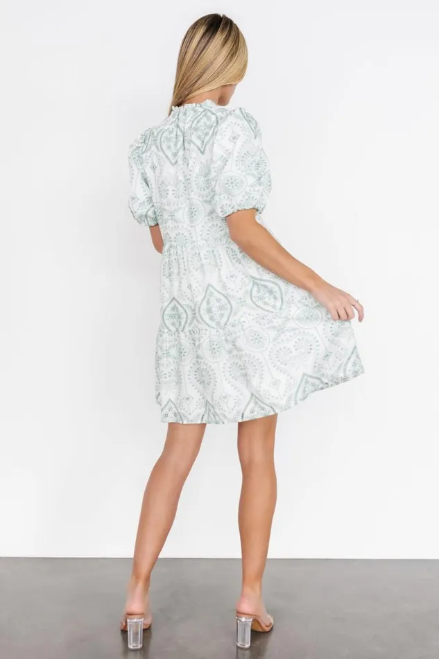 Women Josie Eyelet Babydoll Dress White Sage Baltic Born Short Dresses Women Josie Eyelet Babydoll Dress White Sage Baltic Born Short Dresses