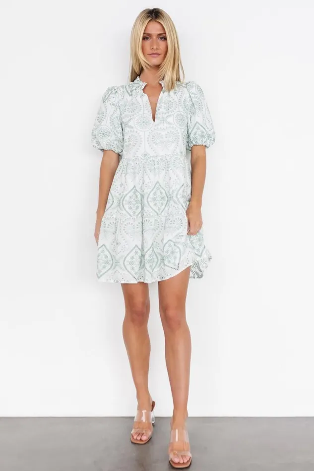 Women Josie Eyelet Babydoll Dress White Sage Baltic Born Short Dresses Women Josie Eyelet Babydoll Dress White Sage Baltic Born Short Dresses