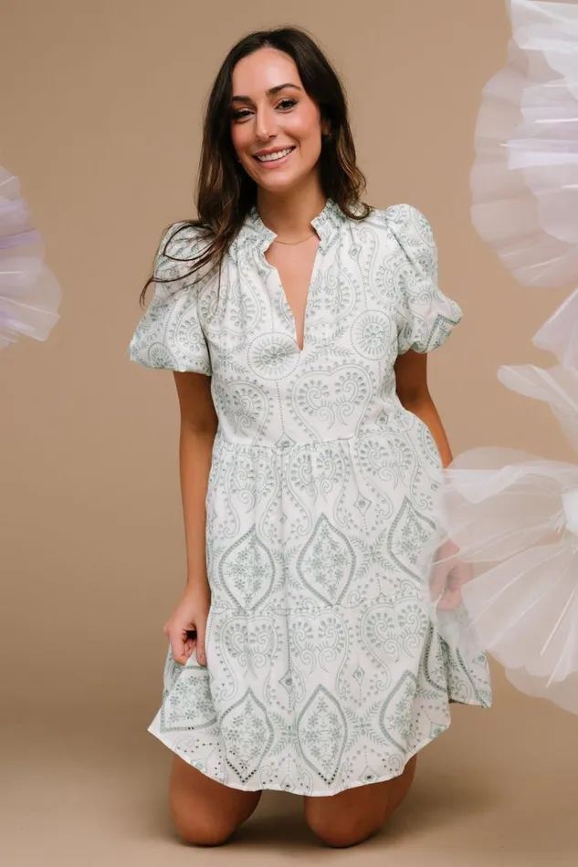 Women Josie Eyelet Babydoll Dress White Sage Baltic Born Short Dresses Women Josie Eyelet Babydoll Dress White Sage Baltic Born Short Dresses