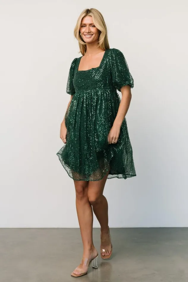 Women Joy Sequin Pearl Short Dress Green Baltic Born Short Dresses Women Joy Sequin Pearl Short Dress Green Baltic Born Short Dresses
