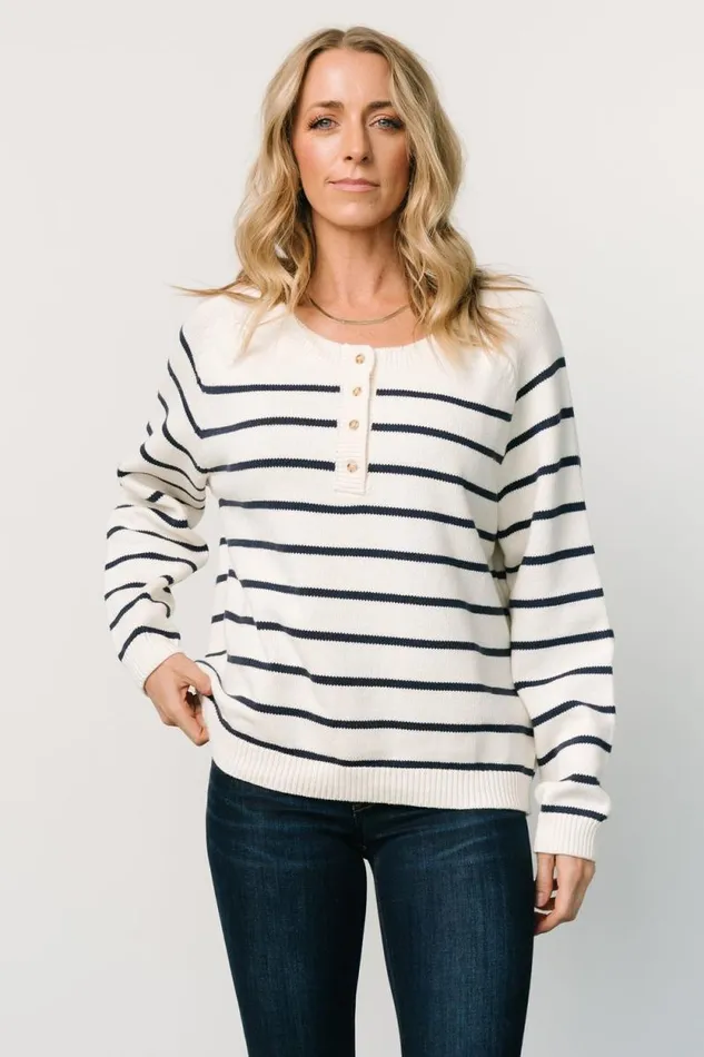 Women Julien Striped Sweater Cream Navy Baltic Born Sweaters