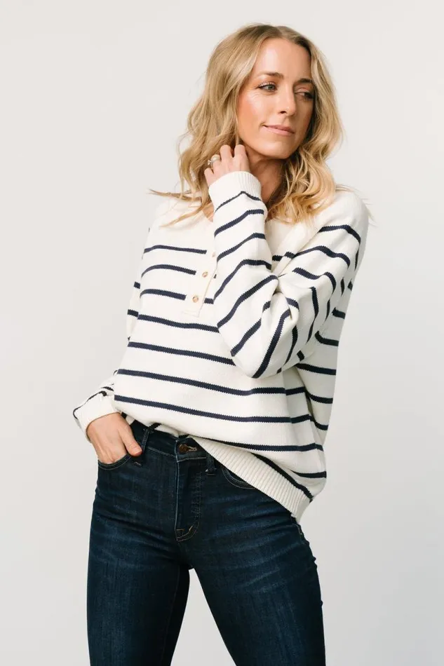 Women Julien Striped Sweater Cream Navy Baltic Born Sweaters Women Julien Striped Sweater Cream Navy Baltic Born Sweaters
