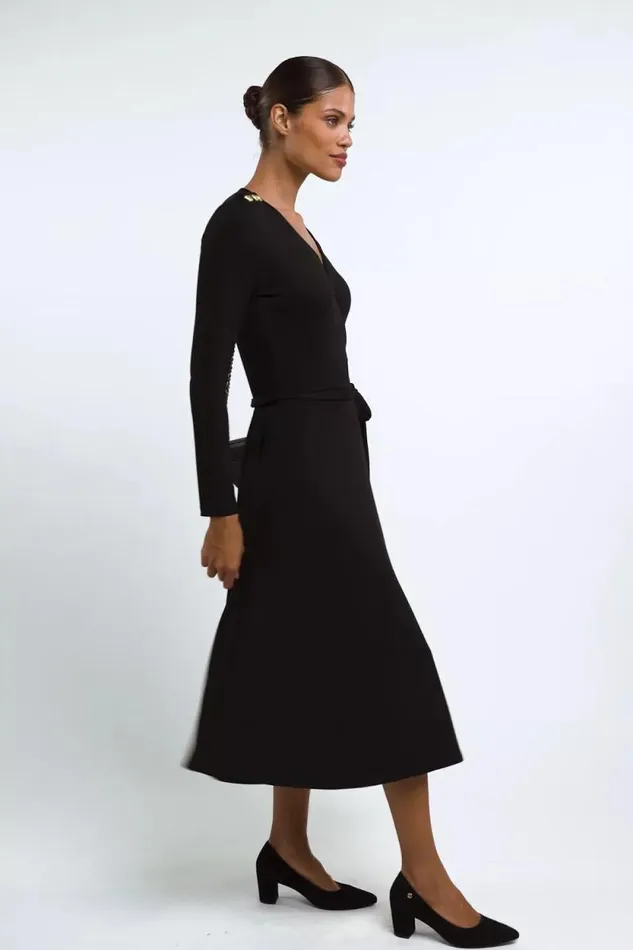 Women Juliette Midi Wrap Dress Black Holland Cooper Dresses Women Juliette Midi Wrap Dress Black Holland Cooper Dresses