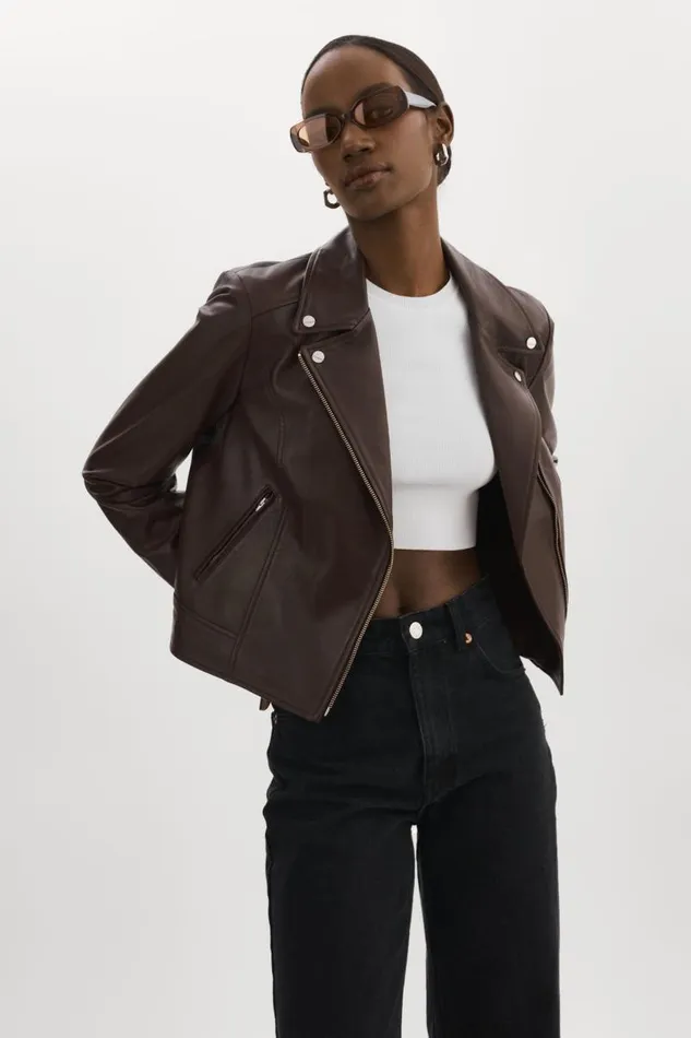 Women KELSEY Leather Biker Jacket Mahogany LAMARQUE Leather Jackets Women KELSEY Leather Biker Jacket Mahogany LAMARQUE Leather Jackets