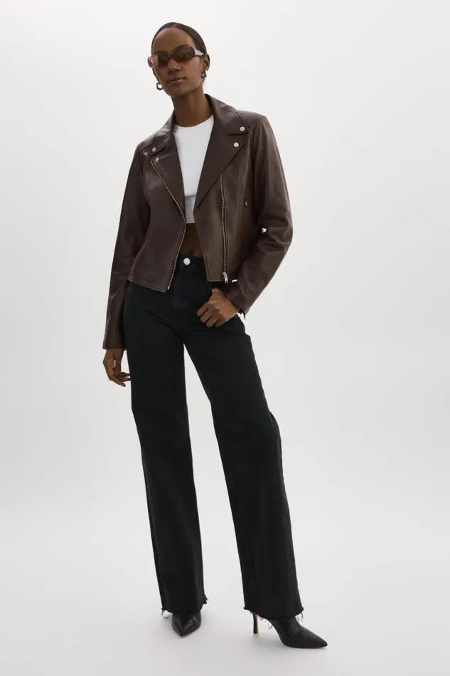 Women KELSEY Leather Biker Jacket Mahogany LAMARQUE Leather Jackets Women KELSEY Leather Biker Jacket Mahogany LAMARQUE Leather Jackets