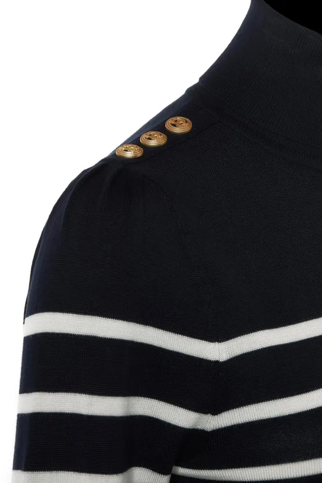 Women Kelsie Roll Neck Knit Ink Navy Natural Stripe Holland Cooper Knitwear Women Kelsie Roll Neck Knit Ink Navy Natural Stripe Holland Cooper Knitwear