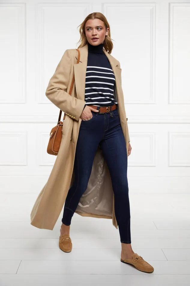 Women Kelsie Roll Neck Knit Ink Navy Natural Stripe Holland Cooper Knitwear Women Kelsie Roll Neck Knit Ink Navy Natural Stripe Holland Cooper Knitwear
