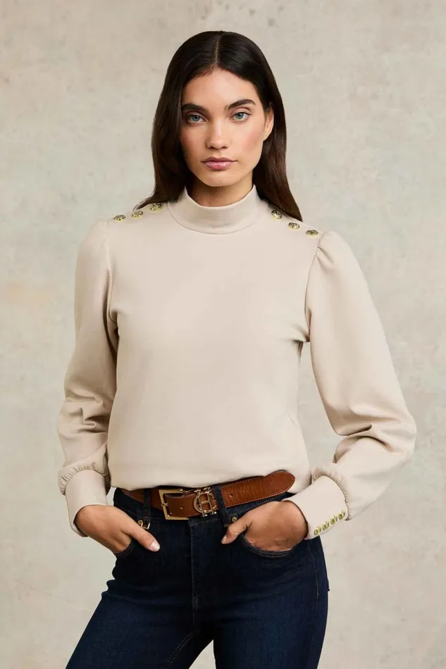 Women Kelso High Neck Stone Holland Cooper Tops