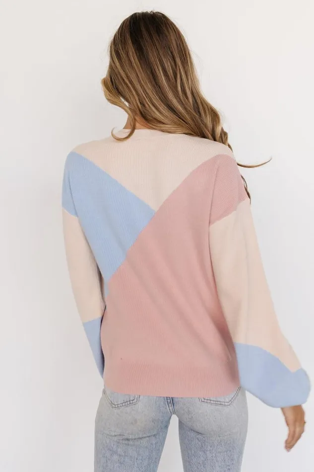 Women Kendrick Color Block Sweater Blush Multi Baltic Born Sweaters Women Kendrick Color Block Sweater Blush Multi Baltic Born Sweaters