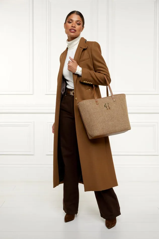 Women Kensington Tote Bag Tan Herringbone Holland Cooper Bags Women Kensington Tote Bag Tan Herringbone Holland Cooper Bags